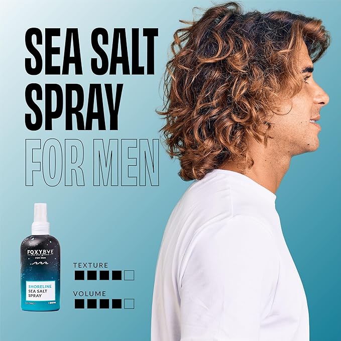 FoxyBae Sea Salt Spray for Men - Texture Spray for Hair - Surf Spray to Add Volume for Tousled Hair - Texturizing Spray for Waves - Sea Salt Spray for Hair - with Biotin - 8 fl oz