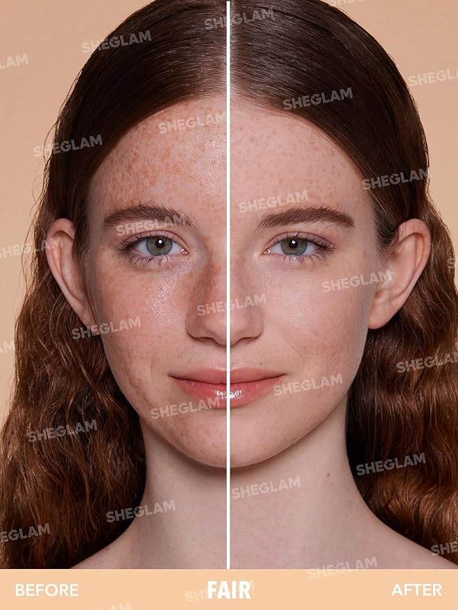 SHEGLAM SKin-Focus Full Coverage Powder Foundation Oil-Control Lightweight Face Pressed Powder Makeup-Nude