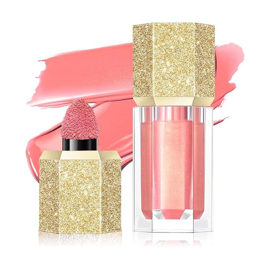 Soft Cream Blush, Liquid Blush for Natural Dewy Blush Makeup, Lightweight Blush for Cheeks, Long-Wearing Smudge Proof Liquid Blush Makeup, Cream Liquid Cream Blush Makeup - Foggy Pink