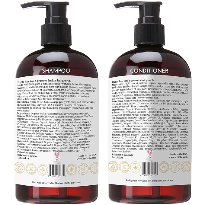 Organic Hair Care Set Fertile Roots | Fortifying, Strengthening & Rejuvenating | Prevents Hair Thinning and Shedding, Promotes New Hair Growth | Ayurvedic Herbs, Lavender, Ginger, Rosemary