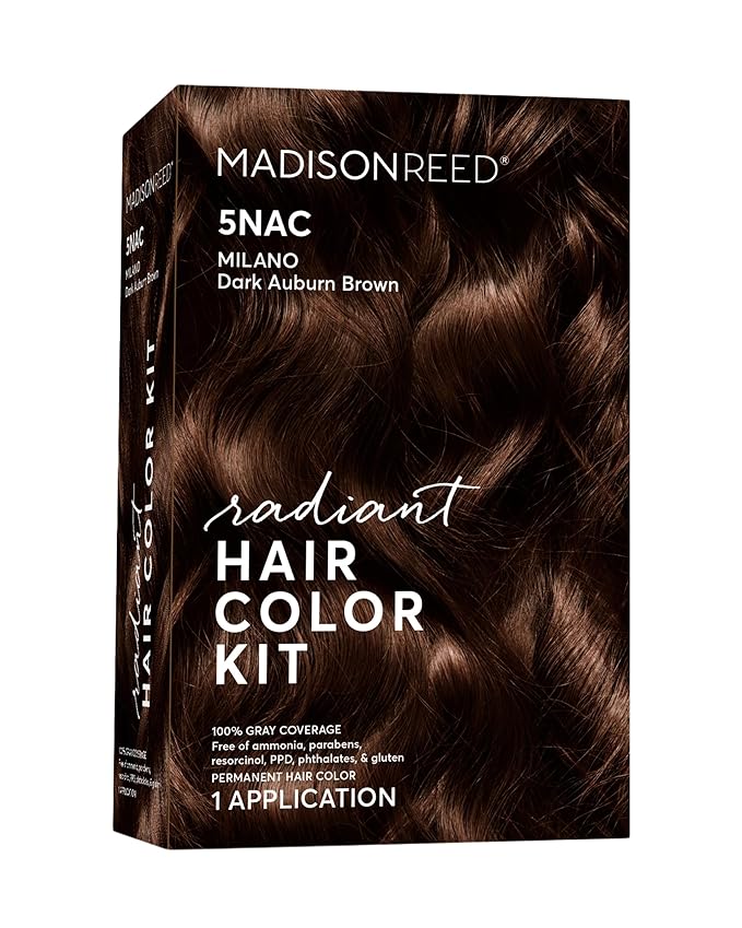 Madison Reed Radiant Hair Color Kit | 5NAC Dark Chocolate Brown (Milano Brown) for 100% Gray Hair Coverage | Salon Quality Permanent Hair Dye | PPD-Free & Ammonia-Free | (Packaging May Vary) 1 Pack