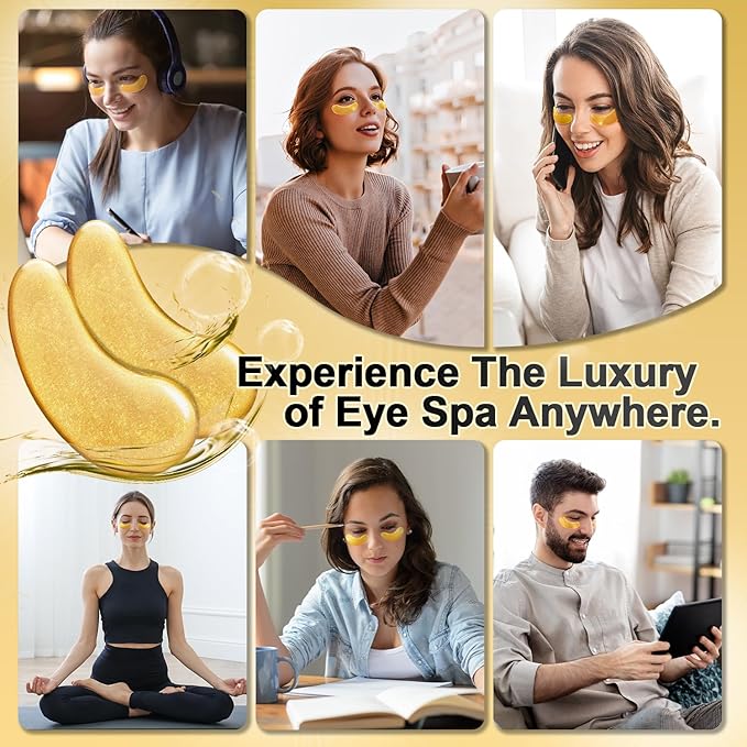 Under Eye Patches (36 Pairs) - 24K Gold Eye Masks Enriched with Abundant Collagen for Dark Circles, Puffy Eyes, Wrinkles - Gifts for Women Skin Care - Vegan & USA Tested