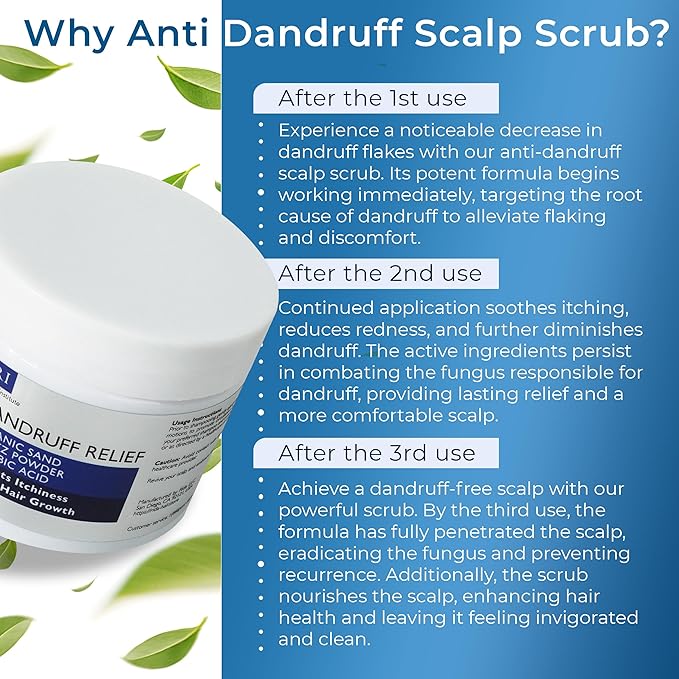 Anti Dandruff Scalp Scrub for Men and Women | Hair Treatment with Tea Tree Oil & DHT Blockers | Removes Dandruff, Soothes Itchy Scalp and Boosts Hair Growth | Enriched with Mineral Complex