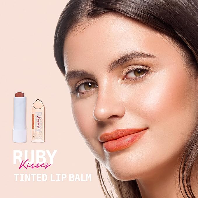 Ruby Kisses Balm Up Tinted Lip Balm, Non-Greasy Hydrating Formula, Nourishing Coconut Core & Vitamin E Infused, Lip Care with Natural Shine, Lightweight Sheer Color (Nude)