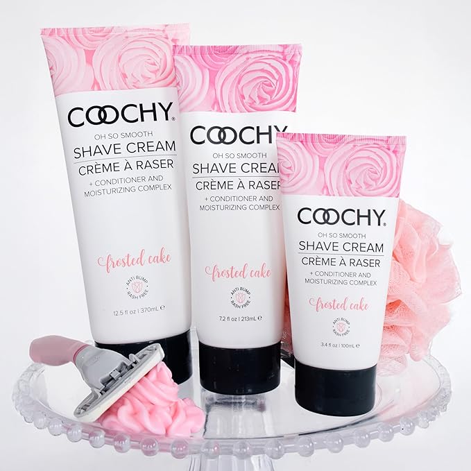 Coochy Shave Cream - Moisturizing Shave Lotion - Gentle Intimate Shaving Cream - For Bikini Area, Underarms, Legs & More - Rash-Free, Hydrating Formula - 12.5 oz, Frosted Cake
