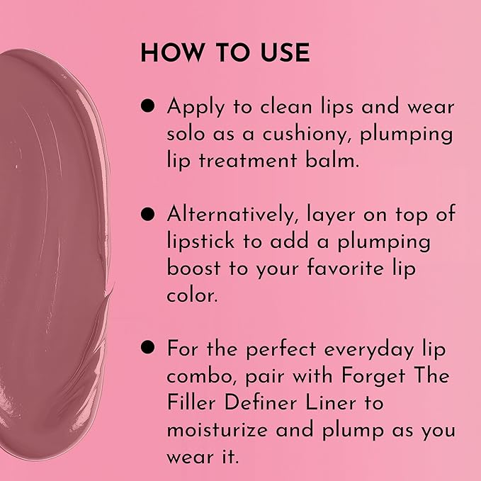 Lawless Forget the Filler Lip Plumping Line Smoothing Tinted Balm - Whisper - Premium Tinted Lip Balm with Natural Ingredients to Plump and Smooth Lips for a Firmer, Fuller Look - 0.09 oz