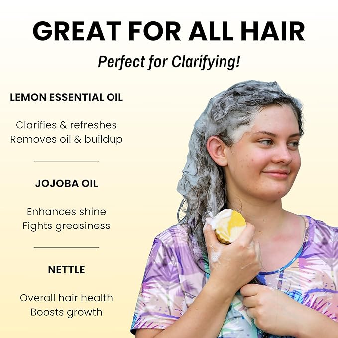 Otter co. Clarifying Apple Cider Vinegar Shampoo Bar for Build Up – Argan oil, Rosemary, Nettle, Jojoba oil – Vegan, Sulfate Free & Non Toxic – Women and Mens Shampoo, All Hair Types, Made in USA