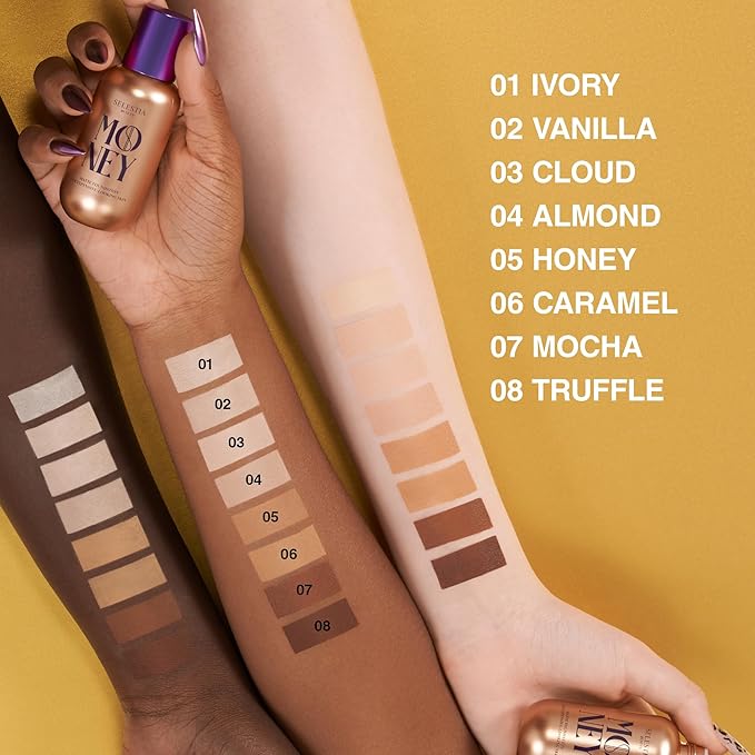 Matte Foundation Money - Long-Lasting Makeup Foundation with Flawless & Buildable Coverage - Liquid Foundation for All Skin Types (Vanilla)