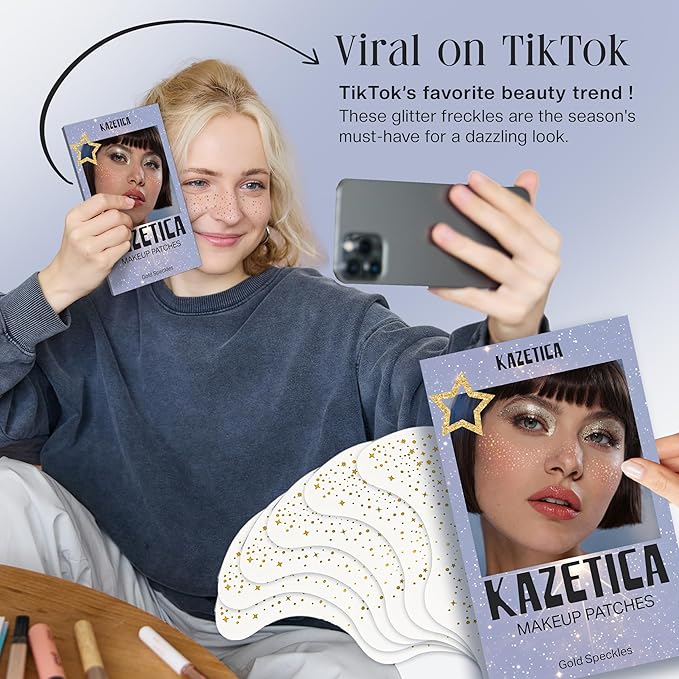 Glitter Freckles Face Tattoo, 10 Pcs Silver Face Glitter Freckles for Women, Festival Outfits for Women Rave Accessories Fake Tattoos, Sparkle Makeup Patches, Waterproof Speckles Patches,Mini Makeup