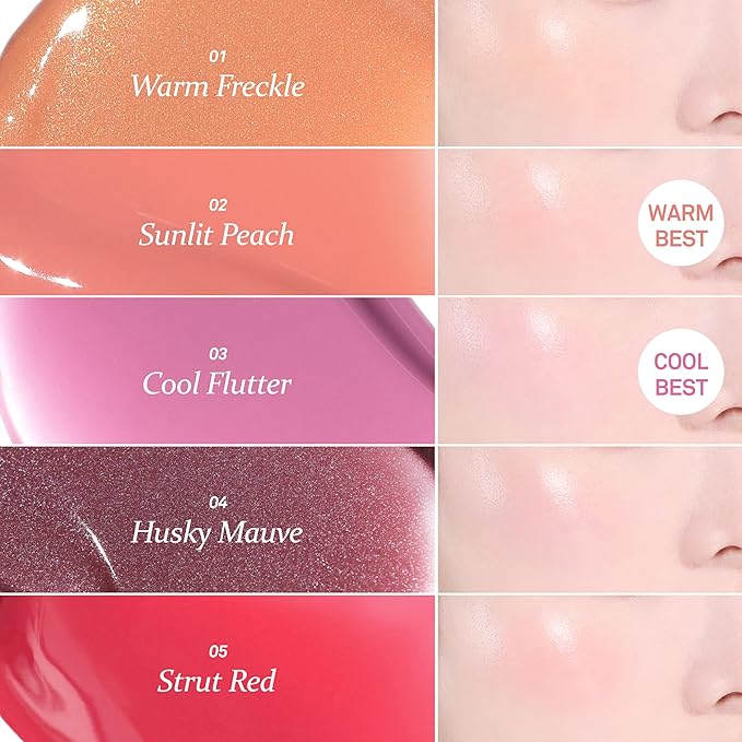 hince Dewy Liquid Cheek 6g Raw Glow Liquid Blush for Cheeks Vegan Dewy Cheek Tint Glass Skin Lightweight Liquid Blush Weightless Watercolor (SUNLIT PEACH, LC002)