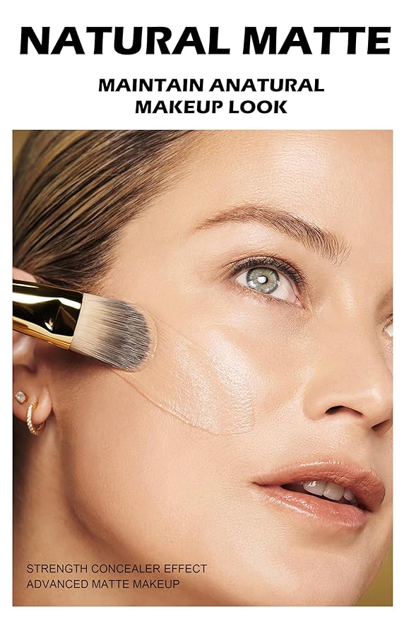 Soft Focus Deep Liquid Concealer Foundation, Hydrating High Coverage Liquid Foundation, Waterproof Long Lasting 24h Full Coverage Matte Finish, Lightweight Liquid Concealer for Women, 08