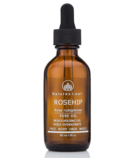 Rosehip Seed Oil Organic / 100% Pure/Cold Pressed/Unrefined/Omegas 3, 6 & 9 / Vitamins A, C & F/Anti-Aging/Stretch Marks/Wrinkles & Fine Lines / 2 fl oz.