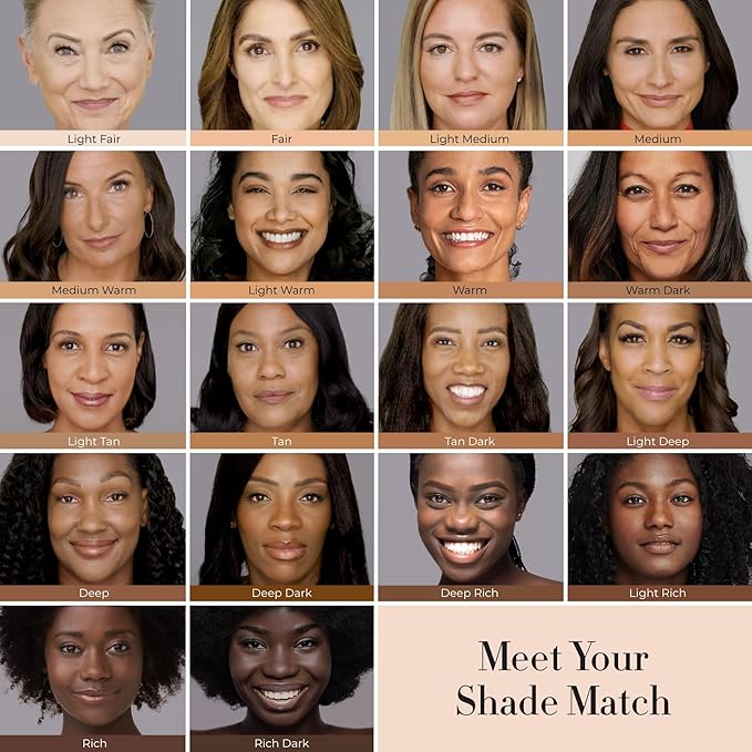 LUMINESS Silk Airbrush Spray Foundation & Buffing Brush Kit – Full Coverage Foundation & Dual-Sided Buffing Brush - Buildable Coverage, Anti-Aging Formula Hydrates & Moisturizes (Shade - Deep)