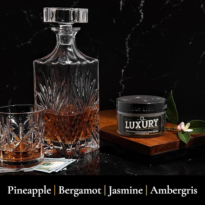 LUXURY LIFE Bed Butter - Scented, Luxurious Body Butter With All-Natural Hyaluronic Acid For Soft, Glowing, Hydrated Skin For Men & Women - Suitable For All Skin Types - Luxury Scent, 5 oz