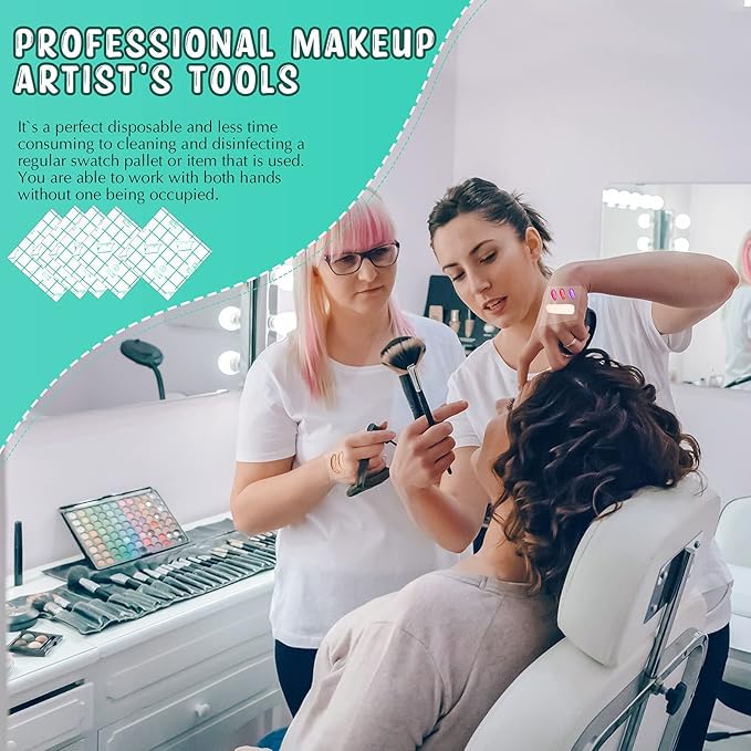 150 Pieces Makeup Hand Palette Single Use Makeup Hand Palette Disposable Adhesive Makeup Mixing Tray Cosmetic Makeup Palette Transparent Waterproof Makeup Tape for Makeup Artist