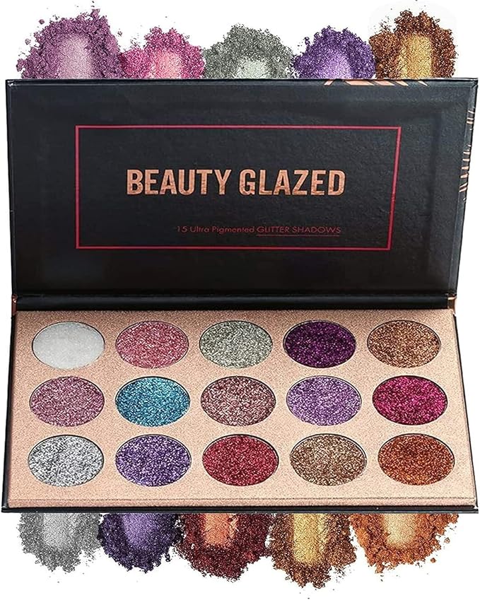 15 Colors Eyeshadow, Glitters Shimmer Pigment Pressed Makeup Palette Eyes Cosmetic