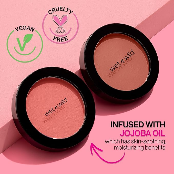 wet n wild Color Icon Blush, Effortless Glow & Seamless Blend infused with Luxuriously Smooth Jojoba Oil, Sheer Finish with a Matte Natural Glow, Cruelty-Free & Vegan - Naked Brown