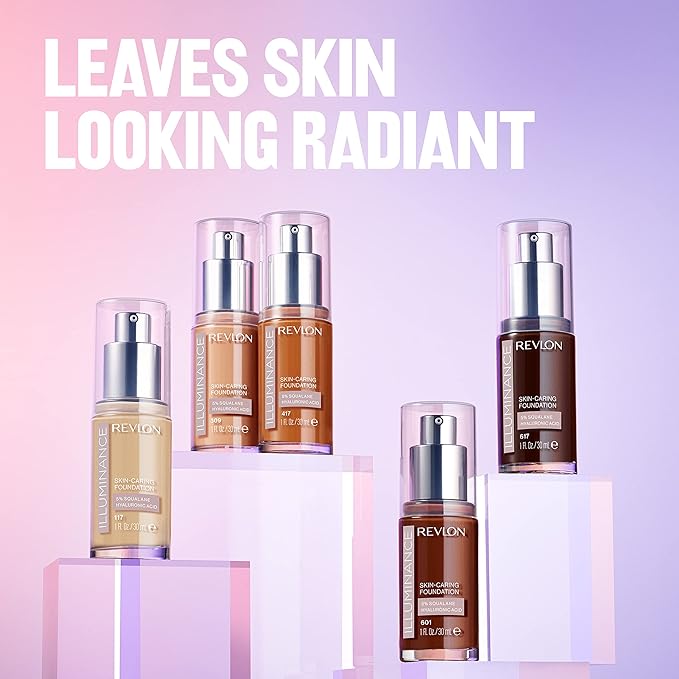 Revlon Illuminance Skin-Caring Liquid Foundation, Hyaluronic Acid, Hydrating and Nourishing Formula with Medium Coverage, 109 Light Ivory (Pack of 1)