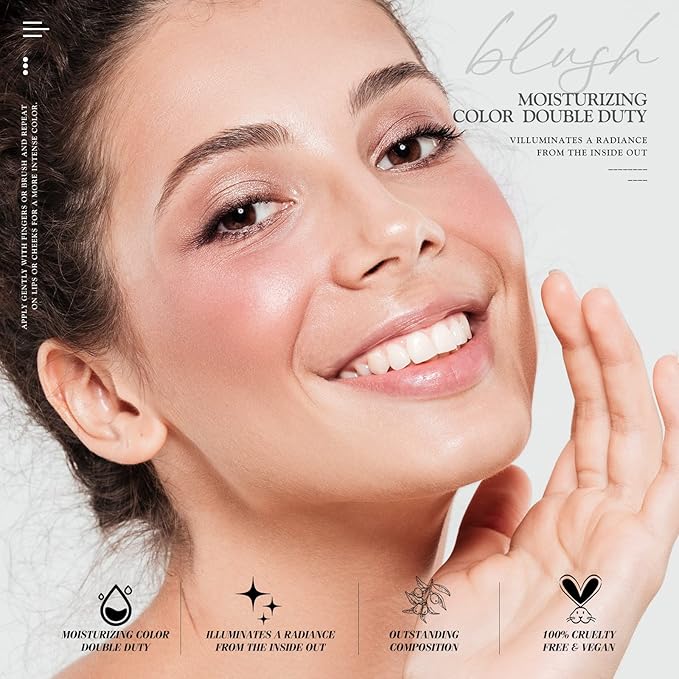 Multi Glow Balm, Cream Blush for Cheeks, Blush Balm Face Makeup, Radiant Finish, Hydrating, Creamy, Lightweight & Blendable Color, Face Balm, 0.63 Oz (Dewy)