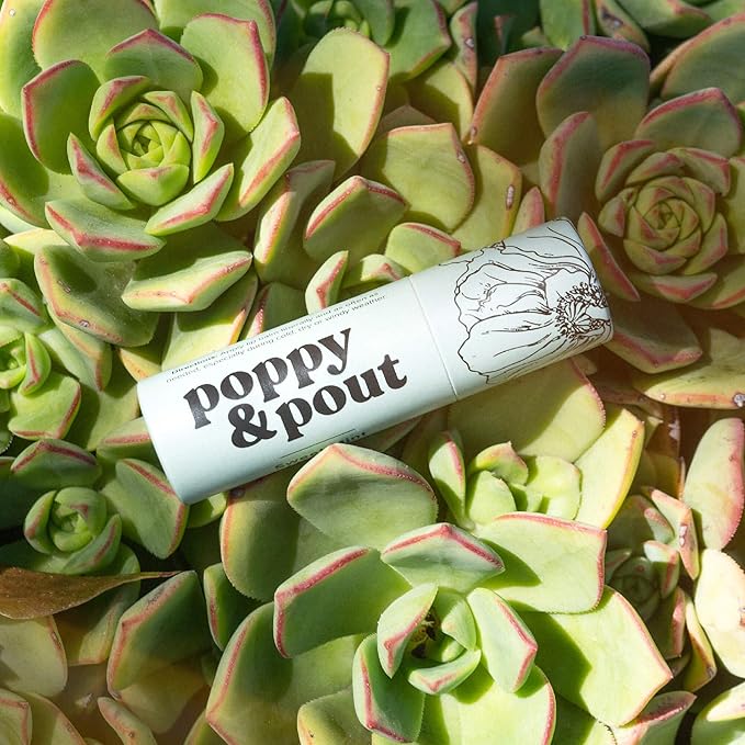 Poppy & Pout Sweet Mint Jumbo Lip Balm | All Natural Lip Balms & Moisturizers | Hydrates with Beeswax, Vitamin E, Organic Coconut Oil | Cruelty-Free | Lip Balm in Recyclable Cardboard Tube