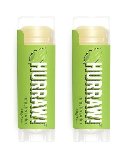 Hurraw! Mint Lip Balm, 2 Pack: Organic, Certified Vegan, Cruelty and Gluten Free. Non-GMO, 100% Natural Ingredients. Bee, Shea, Soy and Palm Free. Made in USA