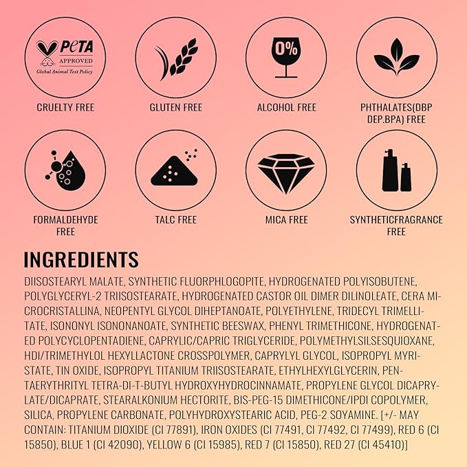 Oulac Coral Orange Lipstick for Women with Metallic 3D Shine Lightweight Hydrating Formula, High Impact Lip Color, Vegan Beauty, Full Coverage Lip Makeup, Christmas Gifts for Women, Be Happy(05)