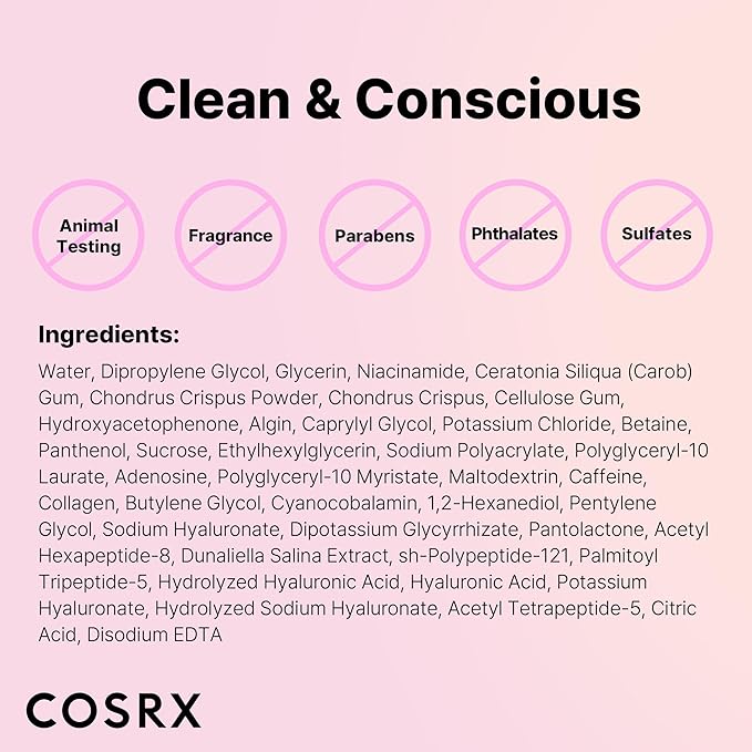 COSRX The Peptide Collagen Lifting Glow Hydrogel Face Masks Skincare 3 EA, Collagen Face Mask, Travel Essentials, Overnight Face Mask, Korean SkinCare