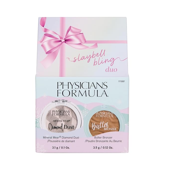 Physicians Formula Slaybell Bling Duo - Butter Bronzer & Diamond Dust Holiday Gift Set, Murumuru Butter Infused for a Radiant Glow, Cruelty Free & Vegan