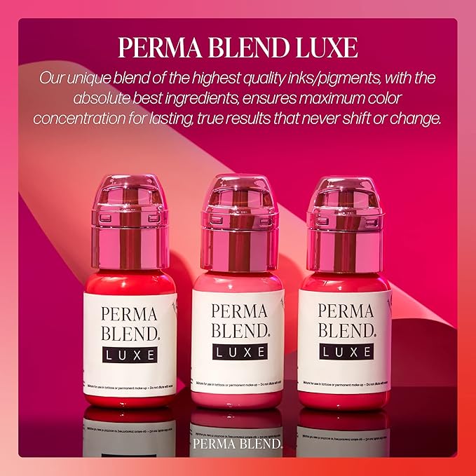 Perma Blend Luxe Lip Pigment Ink, Professional Lip Tattoo Microblading Supplies, Vivid Koral, .5 oz