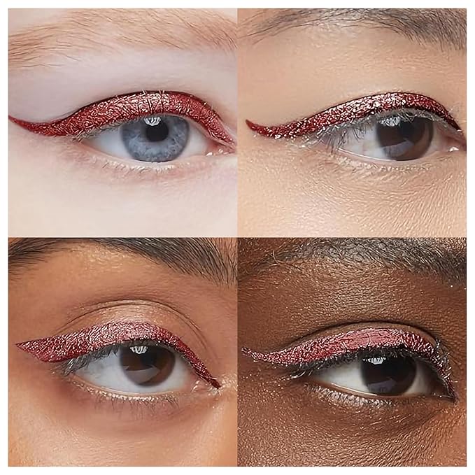 Waterproof Eyeliner - Smudge-Proof Liquid Eyeliner Pen with Precision Tip for Smooth, Long-Lasting Application - Vegan, Hypoallergenic & Gluten-Free Eye Liner - 2mL Shimmer Summer Red