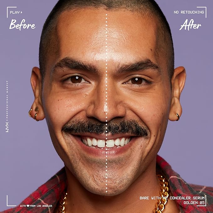 NYX PROFESSIONAL MAKEUP Bare With Me Concealer Serum, Up To 24Hr Hydration - Golden