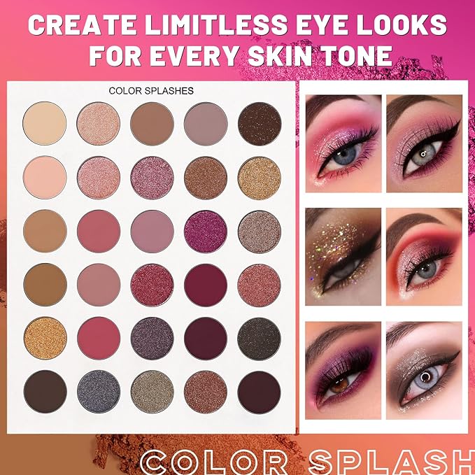 Black Grey Eyeshadow Makeup Palette + 15 Brushes Set, 86 Colors Matte Glitter Highly Pigmented Long Lasting Eye shadow, Blush, Contour, Highlighter All in One Make Up Kit for Halloween & Daily Use