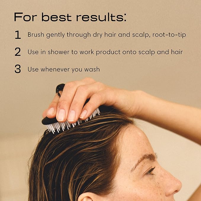 Jupiter Exfoliator Brush For Removing Dandruff & Build-Up - Detangling Scrubber For Wet or Dry Hair - Supports Circulation & Growth - For All Hair Types - Black, 2 Pack