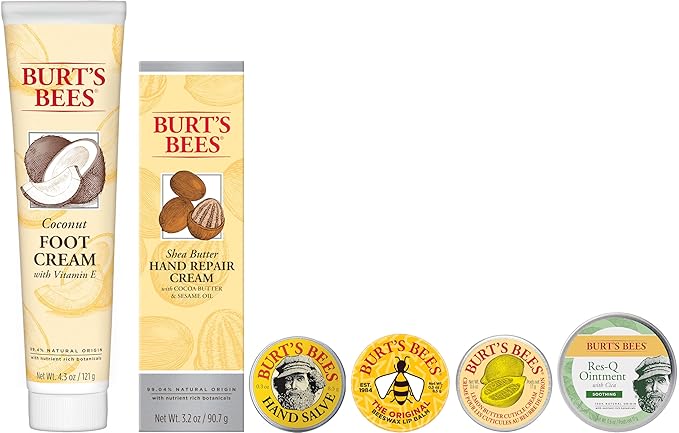 Burt's Bees Back to School Gifts Ideas, 6 Dorm Body Care College Dorm Products, Classics Set -Original Beeswax Lip Balm, Cuticle Cream, Hand Salve, Res-Q Ointment, Hand Repair Cream & Foot Cream