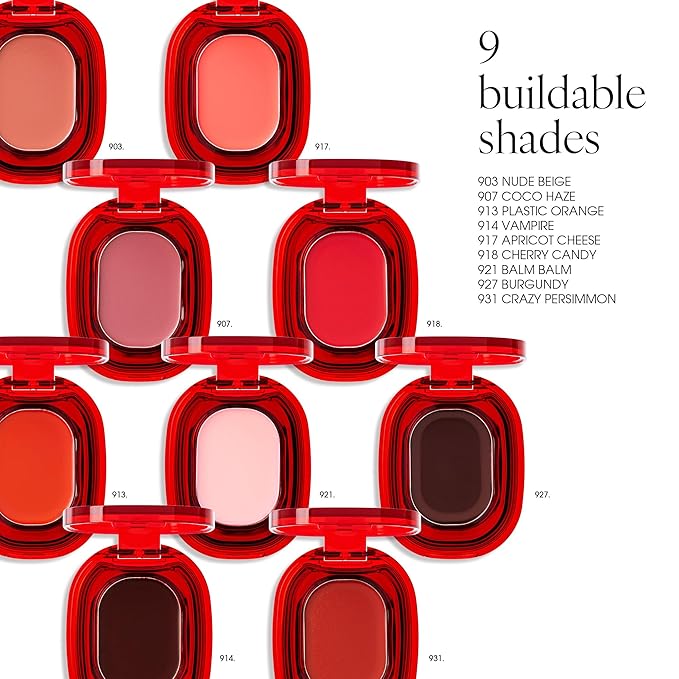 PLAT LIPS 917 APRICOT CHEESE, Lip & Cheek, Lightweight, Naturally Dewy+ Glowy Finish, Blendable & Buildable Formula (1.2g, 0.003 oz.)
