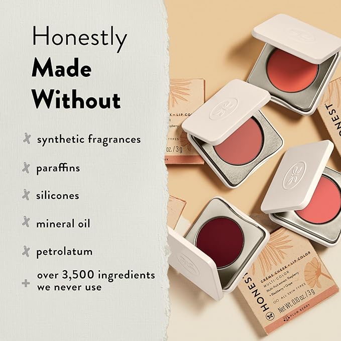 Honest Beauty 2-in-1 Creme Cheek Blush + Lip Color | EWG Verified, Vegan + Cruelty Free | Rose Pink, .1 oz