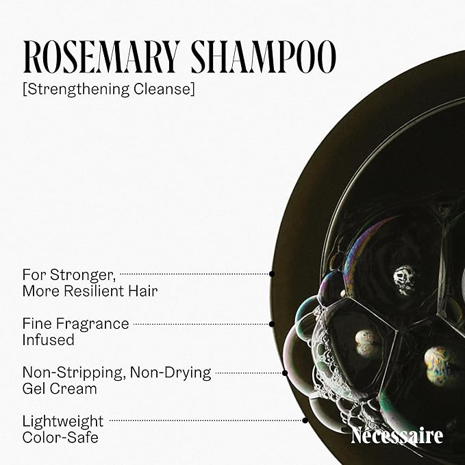 Nécessaire Rosemary Shampoo With Pump | Multi-Protien Strengthening Conditioner For Thinning Hair. For Women + Men. Good For All Hair Types/Textures. Color-Safe. 500 ml / 16.9 oz