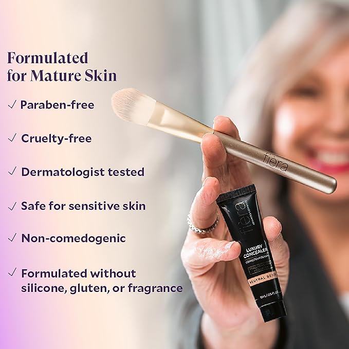 Fièra Luxury Concealer with Anti-Aging - All Day Coverage for Dark Circles, Fine Lines, Wrinkles & Spots - Bisque, 0.5 Ounce