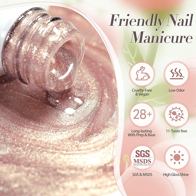 Born Pretty Cat Magnetic Eye Gel Nail Polish Spring Summer Pastel Shimmer Glitter Holographic Cat Magnetic Eye Gel Crystal Glass Cat Magnetic Gel Polish Manicure Nail Art DIY at Home 6PCS