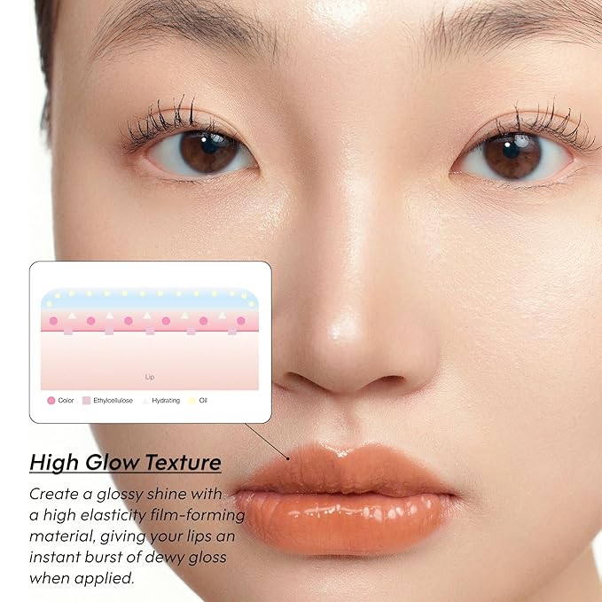 ENTROPY Makeup 2-in-1 Charm Shiny Glowy Lip & Cheek Gloss Tint Keychain, High Pigment Glossy Lip Color & Plumping Gloss, C8 Smoky Quartz Charm