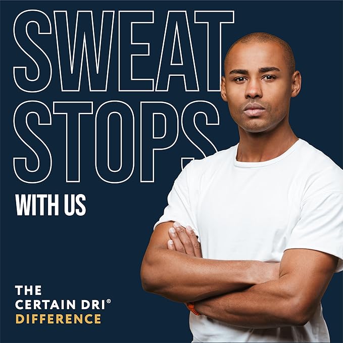 Certain Dri Extra-Strength Clinical Solid Antiperspirant - 72-Hour Sweat & Odor Protection for Hyperhidrosis - Maximum-Strength - Powder Fresh Scent - 1.7 oz