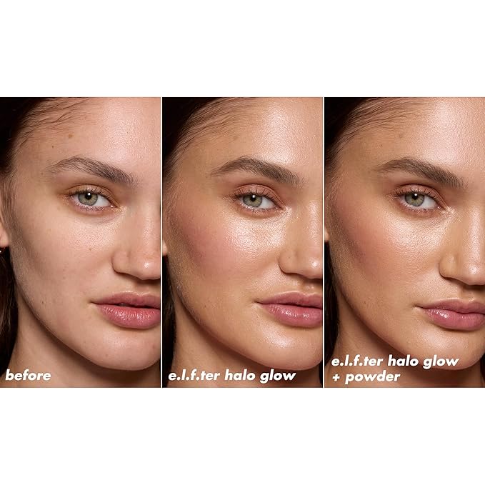 e.l.f. Halo Glow Powder Filter, Ultra-fine Finishing Powder, Smooths The Look of Pores & Fine Lines, Creates A Soft-Focus Glow, Vegan & Cruelty-Free, Light Warm