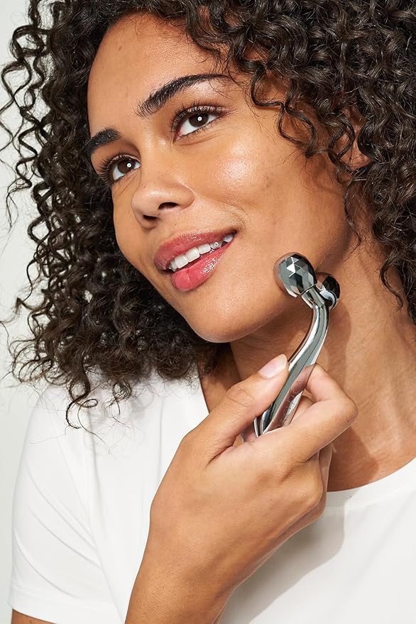 Pacifica Future Youth Stainless Steel Face Roller – Cooling Dual Gua Sha Facial Massager for Sculpting, Contouring & De-Puffing – Anti-Aging Skin Care Tool for Wrinkles & Fine Lines Lymphatic Drainage