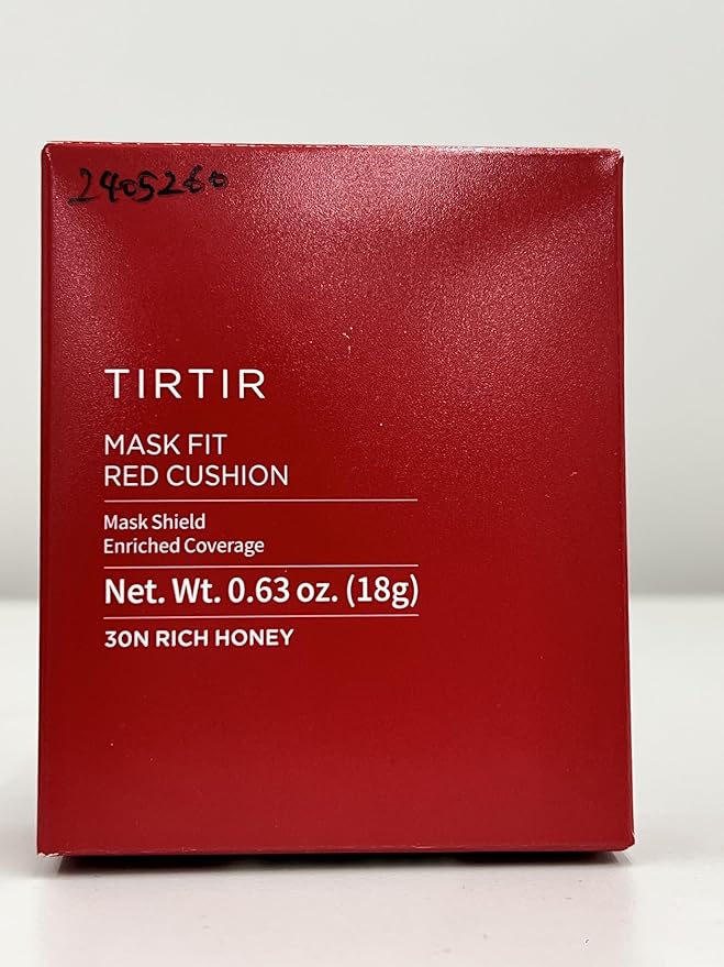 TIRTIR Mask Fit Red Cushion Foundation | Full coverage, Weightless, Skin fit, Satin Glow Finish, Korean Makeup, beauty, Tattoo cover up, Buildable (#30N Rich Honey, 0.63 Fl Oz)