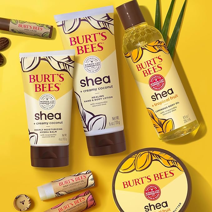 Burt's Bees Lip Balm Mothers Day Gifts for Mom - Shea and Aloe Lip Moisturizer With Responsibly Sourced Beeswax, Tint-Free, Natural Origin Conditioning Lip Treatment, 4 Tubes, 0.15 oz.