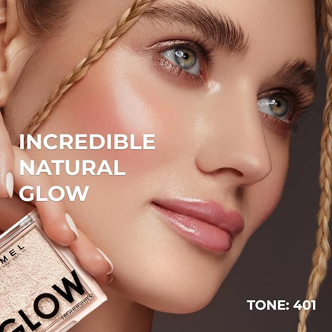LAMEL Glow Highlighter: Face Make Up & Contour Palette in Deep, Vibrant Colors - Natural Shimmer - Compact Size & Perfect for Travel - Cruelty Free - 3.8gr/0.13 oz 401 (Luna)