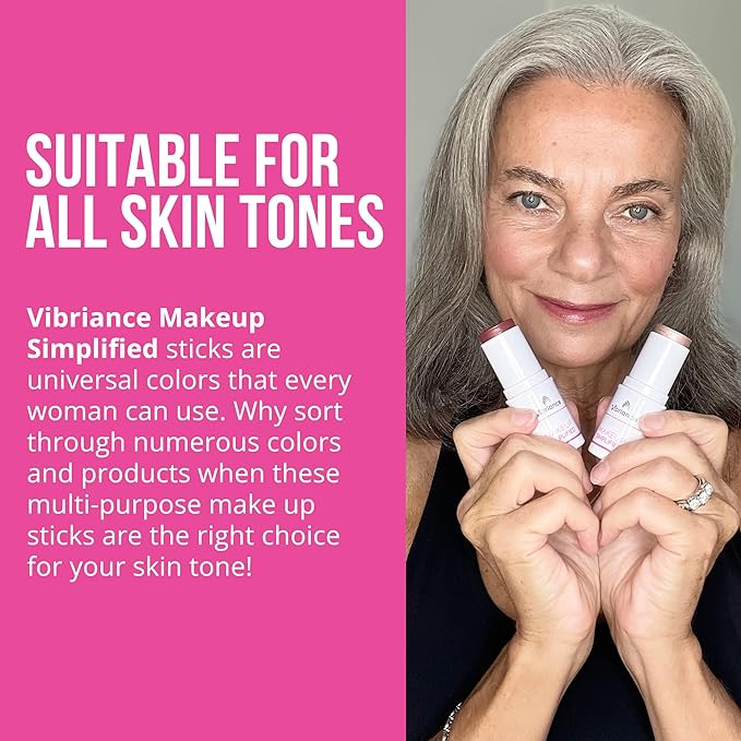 Vibriance Makeup Simplified Illuminate Stick - All-in-One, Mature Skin Highlighter - Lips, Cheeks, Eyes Cosmetics for Older Women
