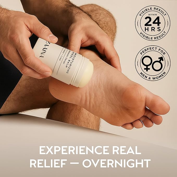ZAAINA Intensive Heel Balm Stick for Cracked Heels – Natural Foot Balm for Dry Feet, Calluses & Rough Skin – Moisturizing Heel Softener with Shea Butter, Tea Tree & Peppermint – 2.5oz Twist-Up Tube