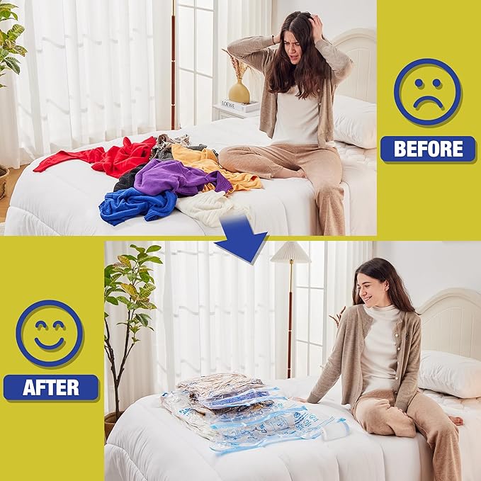 Travel Vacuum Bags with Electric Pump for Luggage and Suitcase, Vacuum Seal Compression Packing Bags for Clothes Clothing, Combo 18 Pack