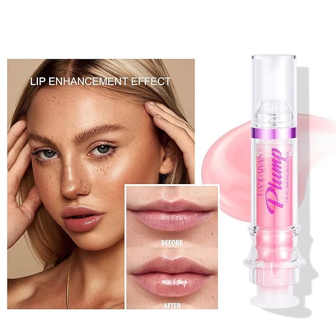 Natural Spicy Lip Plumping Booster Lip Plumping Oil，Lip Plumper Gloss, Ultra-Hydrating & Nourishing Plump and Pout Lip Plumper, Glossy Finish Fuller Lip Plumping Lip Gloss for Women Girls(01#)